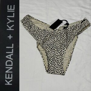 Kendall Kylie Animal Dot High Cut Bikini Bottoms Size L NWT